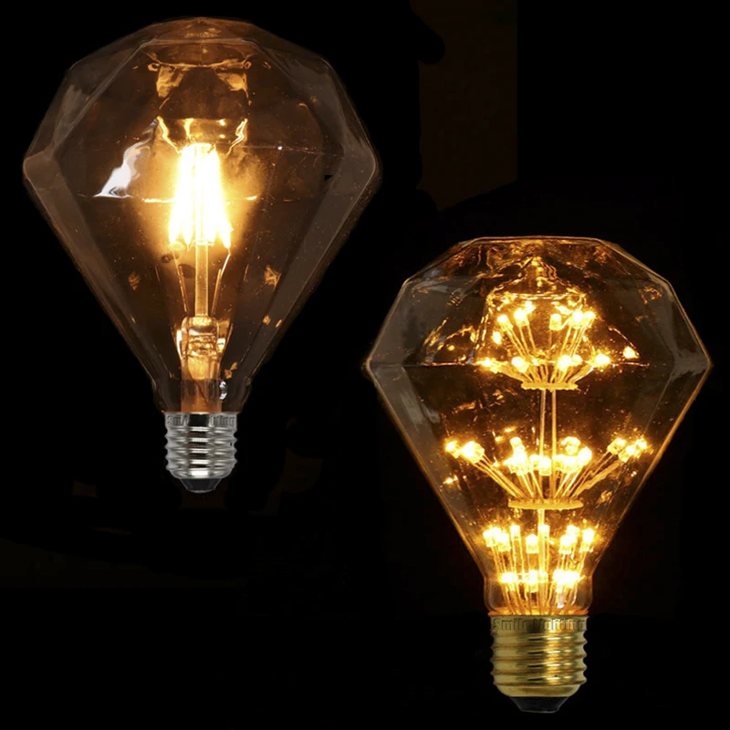 

Diamond G95 LED Edison Bulb E27 220V Vintage Led Filament Warm White Bulb