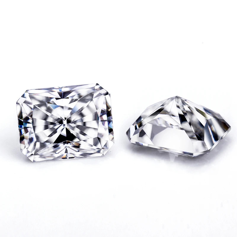 Белый VVS EF цветное кольцо с алмазом Moissanite 5*7 мм измельченный лед лучистого огранки