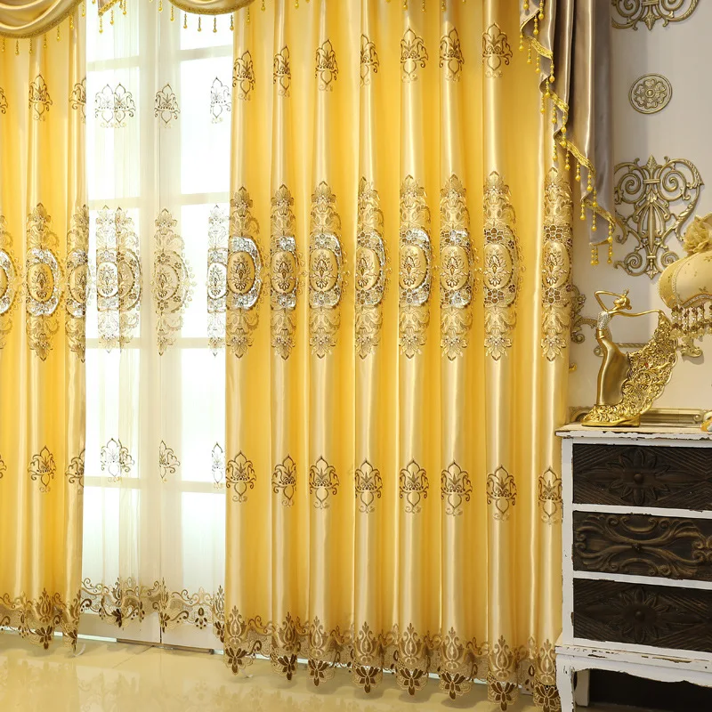 High end Европейский стиль Вышитые окно плотные шторы для спальни гостиной villa hotel 2