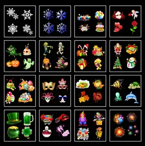 Карточка с 4 узорами для лазерных проекторов, светодиодные лампы для сценического освещения на Рождество, день рождения, наружное декоративсветильник