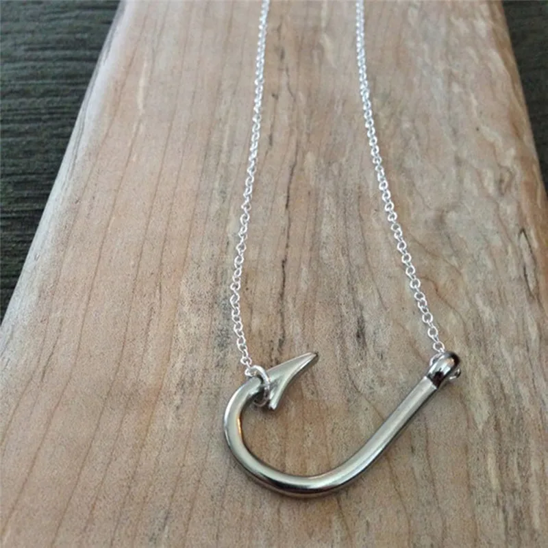 Кулон в виде крючка PINKSEE короткая цепочка серебрянное колье чокер цветной Модный