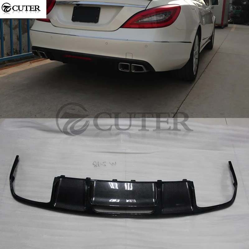 W218 CLS500 CLS63 AMG стильный карбоновый Автомобильный задний бампер диффузор для губ с