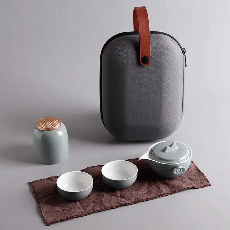 3 Керамический чайный чайник Gaiwan, чайная чашка для пуэр, китайский чайный горшок, портативный чайный набор, посуда для напитков, керамический чайный набор, чайный набор для путешествий - Цвет: 3