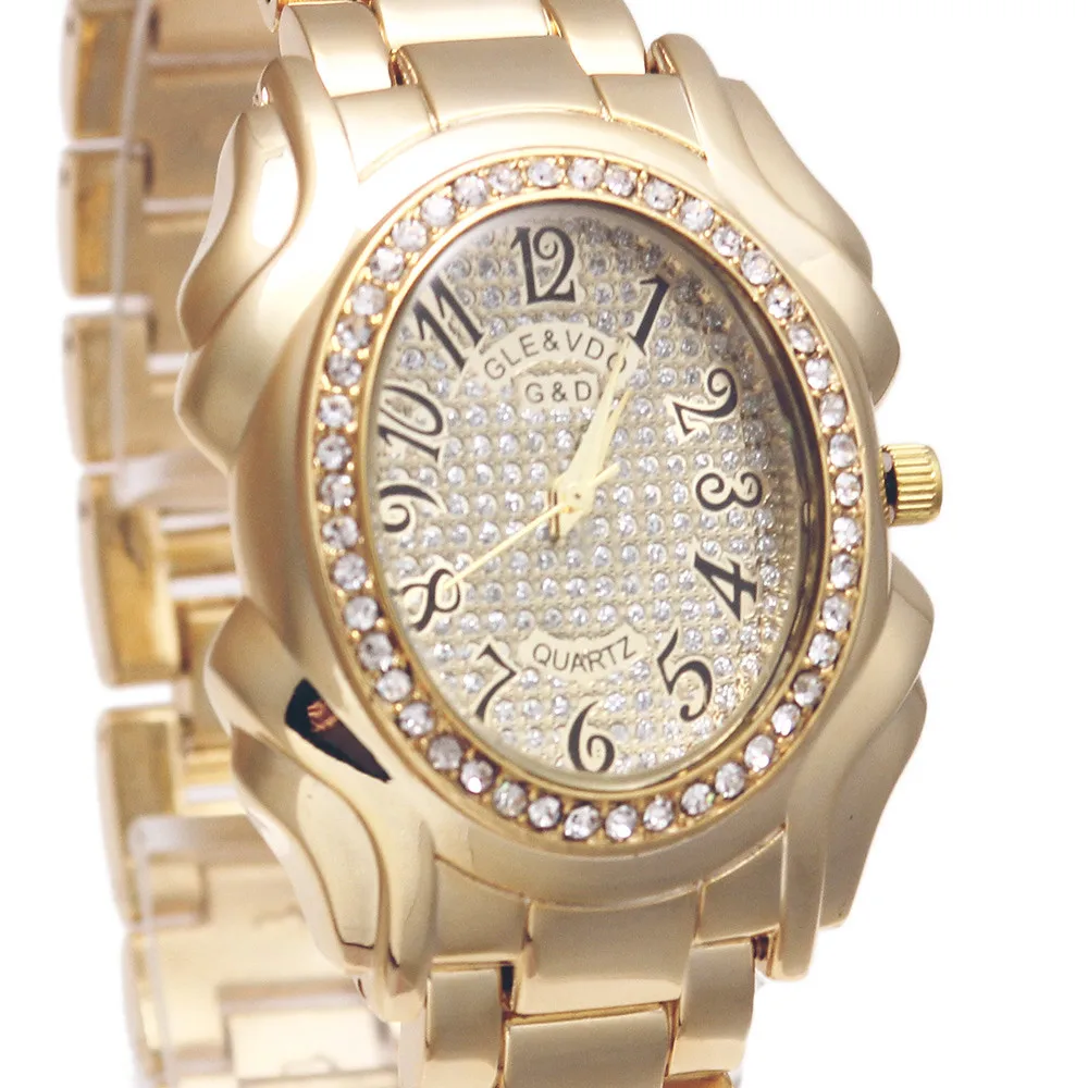 2017 Роскошные Брендовые Часы G &amp D Женские кварцевые наручные часы золотые
