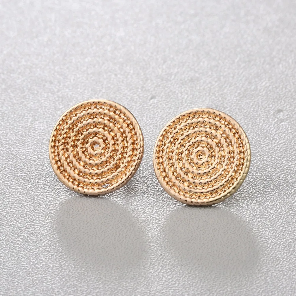 Chandler Hot Sale Twisted Rope Round Stud Earrings Coin Shaped Post Brincos For Women Girls High Quality Lady Fashion Jewelry | Украшения и