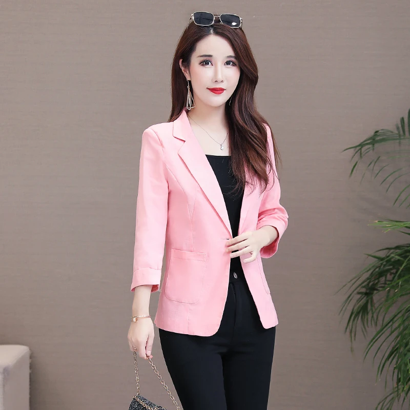 Women's Blazer Jackets And Coats 2020 Fashion Seven-Point Sleeve Coat Ladies Office Female Small Suit Plus Size M- 5XL W957 | Женская