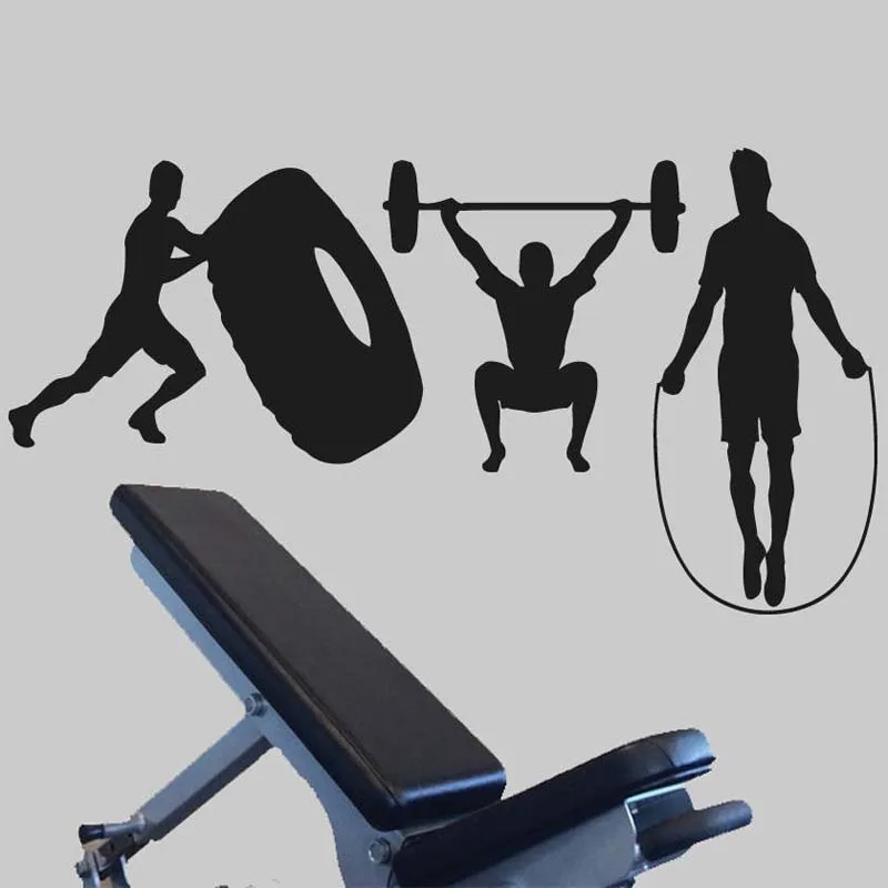 Crossfit Athlete Fitness съемные наклейки гаражные настенные для тренажерного зала
