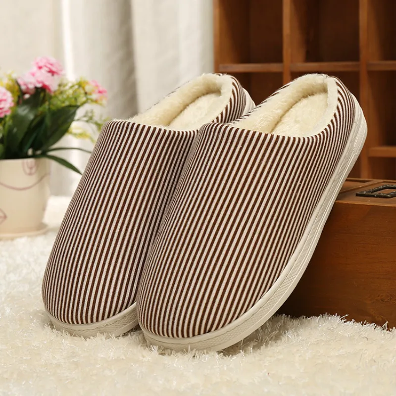 

Home warm cotton slippers couple warm winter home cotton slippers plush solid bottomed wholesale