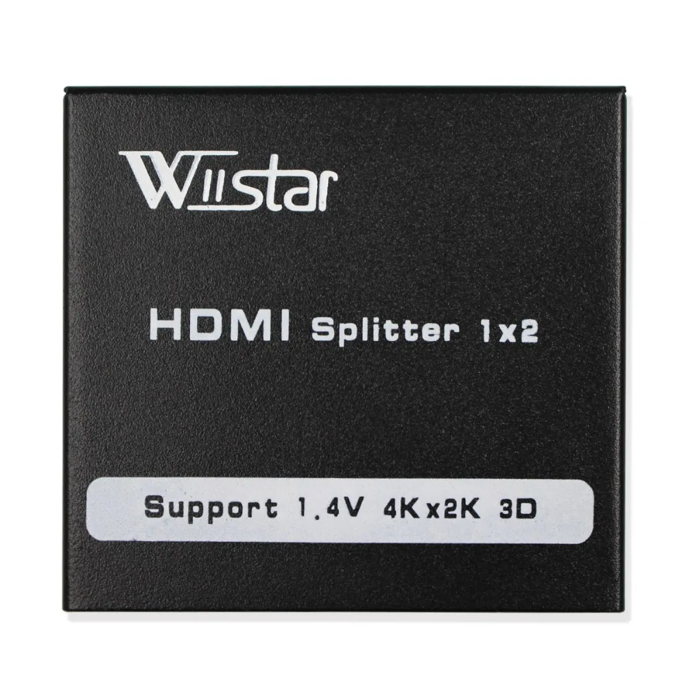 Wiistar HDMI сплиттер 1x2 HDMI 1,4 конвертер 1080P 1 в 2 Переключатель Поддержка 1,4 в 4 к 2 к 3D для HDTV STB HDMI сплиттер 2 порта