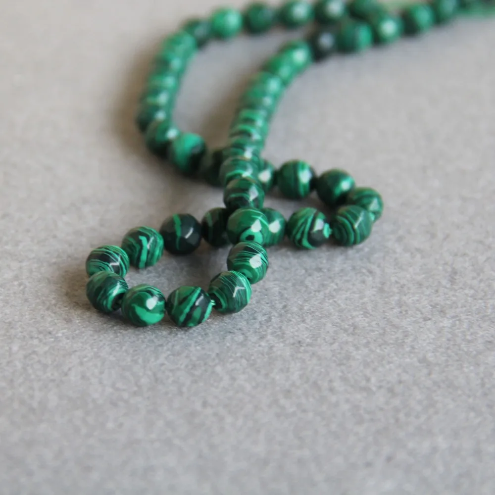 (Min Order1) 8mm New Faceted Green Natural Azurite Stone Malachite Beads DIY Accessory Parts 15inch Women Jewelry Making Design | Украшения