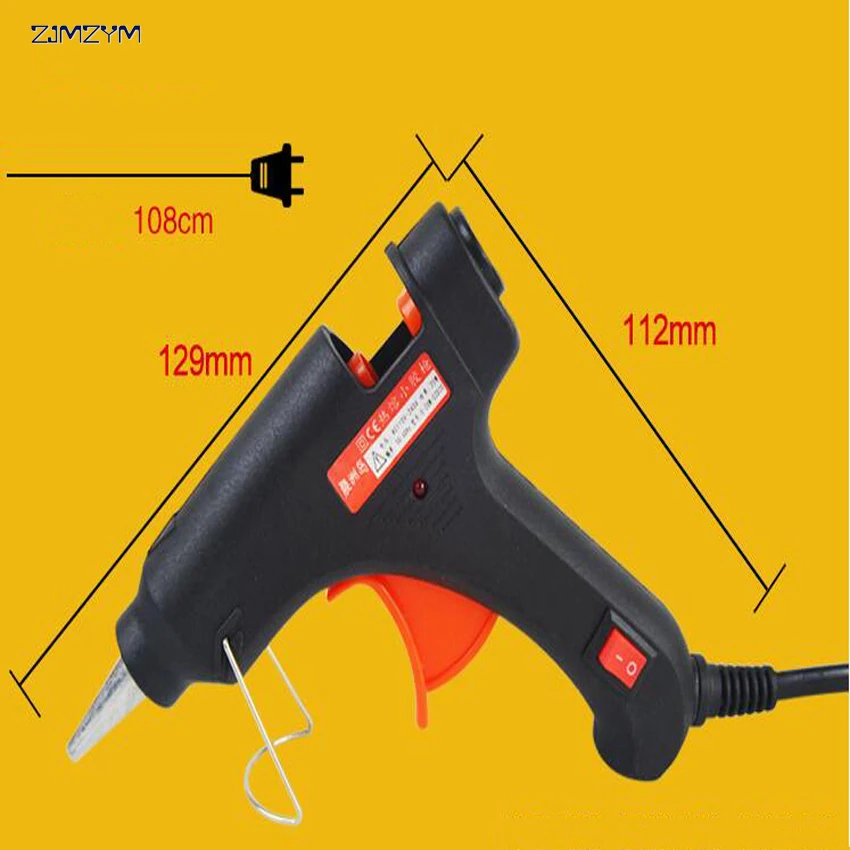 

Hot sale 20W(110-240V) Hot Melt Glue Gun with Dedicated stent Industrial Mini Guns Thermo Electric Heat Temperature Tool
