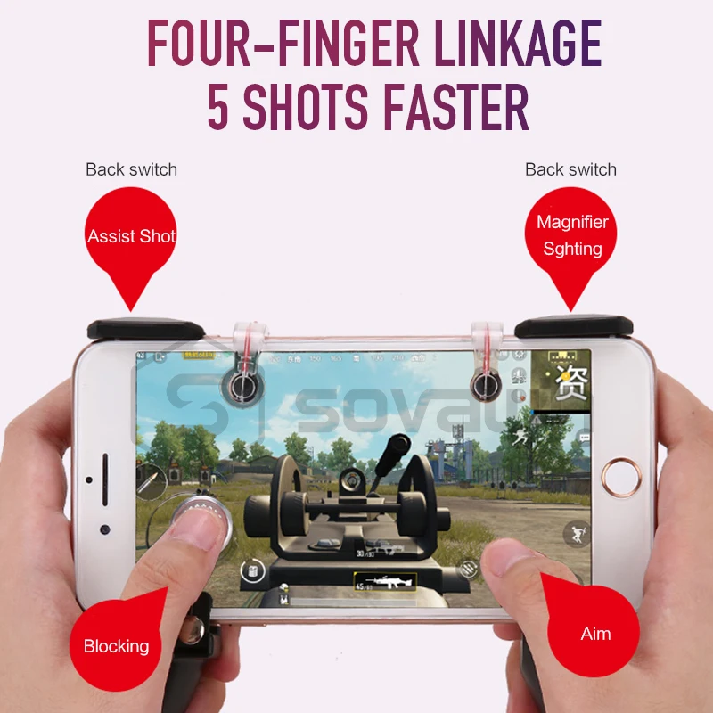 3 в 1 Pubg мобильный игровой контроллер геймпад Aim Key L1 R1 триггер пожарная Кнопка