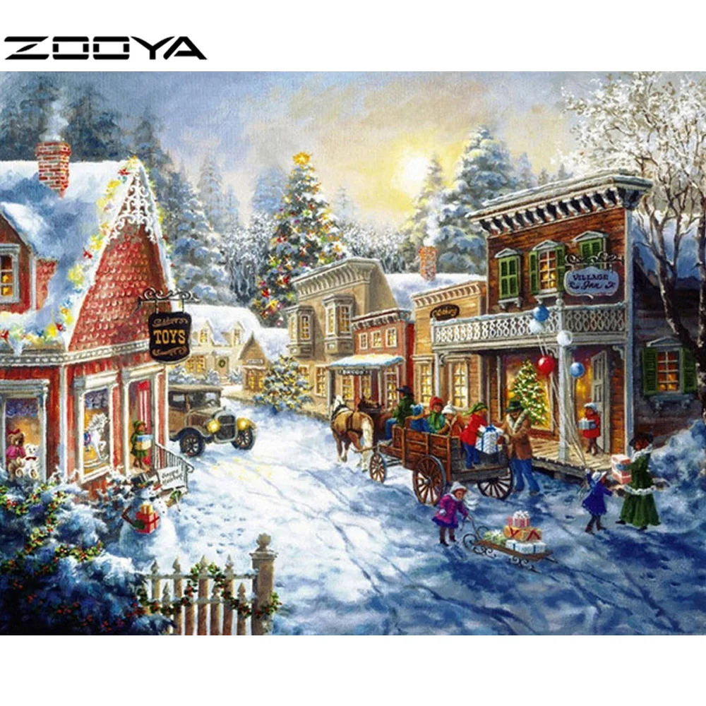ZOOYA DIY картина Алмазная Вышивка крестом декоративная мультяшная Рождественская