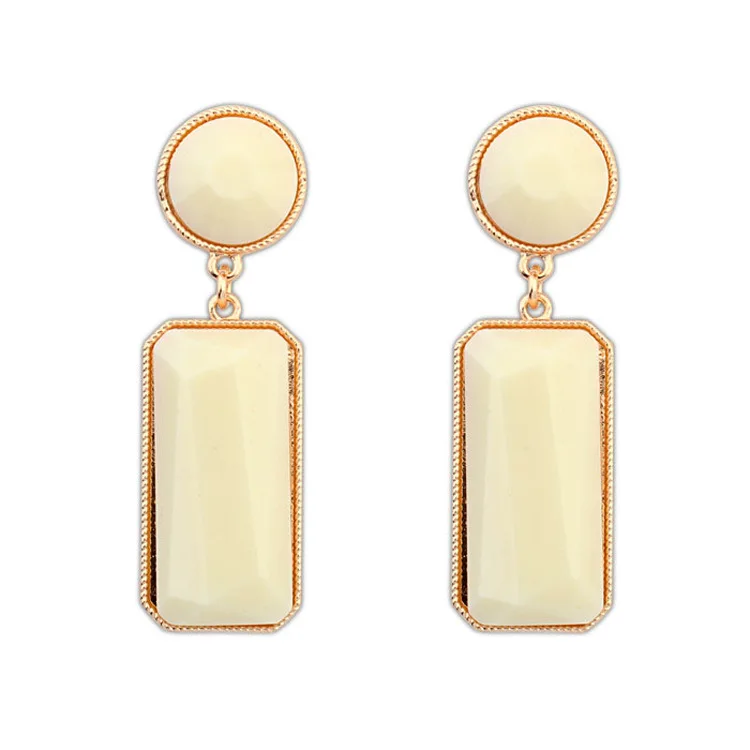 Элегантные модные Для женщин OL Стиль Серьги Бусины геометрический квадратный