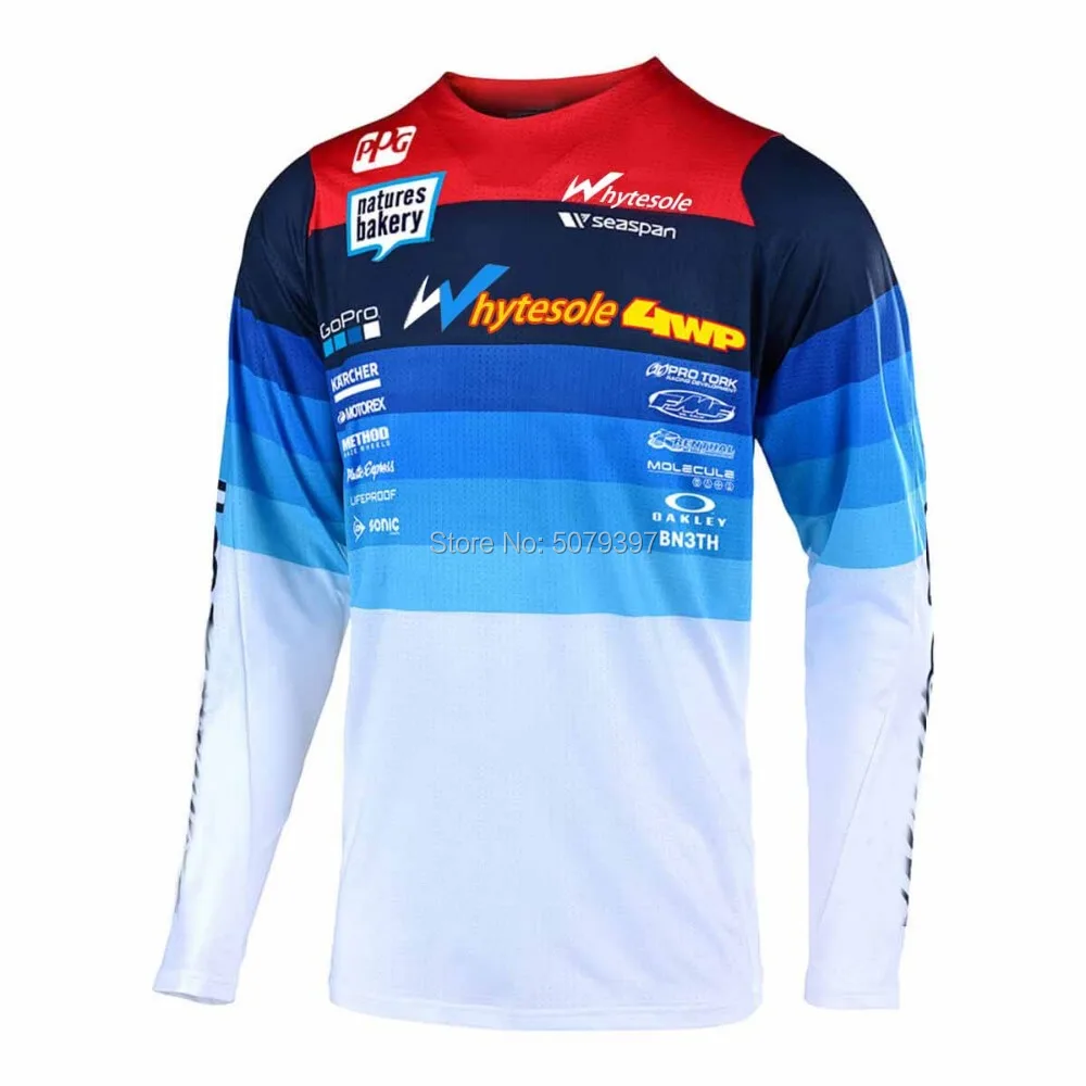 Белый moto cross Jersey bmx для мужчин mtb jersey для горного велоспорта MX для горного велосипеда DH maillot ciclismo Jersey быстросохнущая Джерси - Цвет: Белый