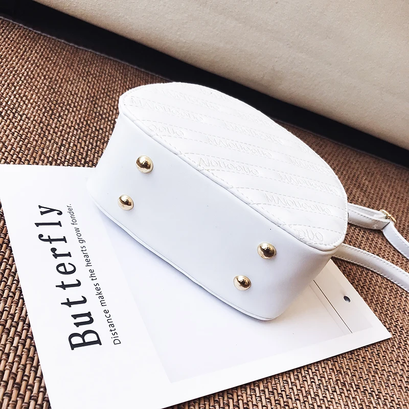 2018 Новая мода Письмо Твердые Сумка Для женщин Ruched Маленькая сумка через плечо