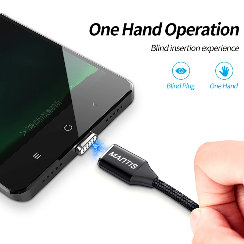 Магнитный Micro USB кабель MANTIS зарядное устройство светодиодный 2 А магнит 1 м Android для