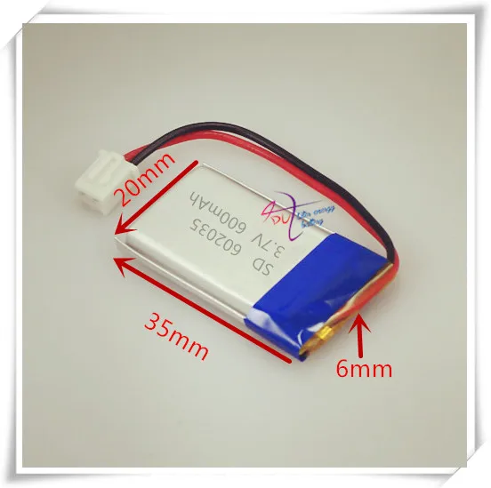 li-po XH2.54 600mAh 602035 3.7V lithium polymer battery stereo speakers massage beauty instrument