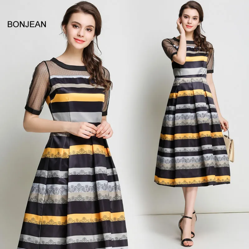 Bonjean vestidos de fiesta продажа lanon 2017 новый вышивка печати короткая dress женщины