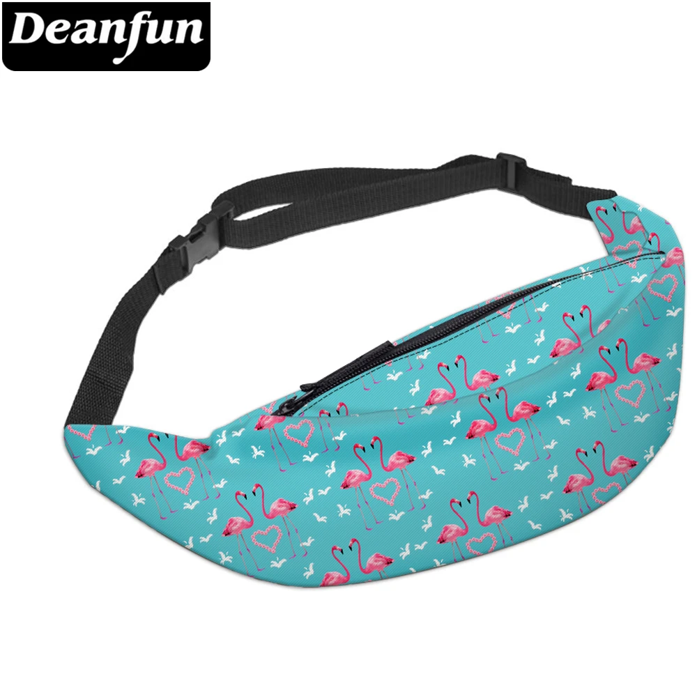 Deanfun 3D напечатаны поясные сумки голубое сердце Фламинго поясная сумка с молнией