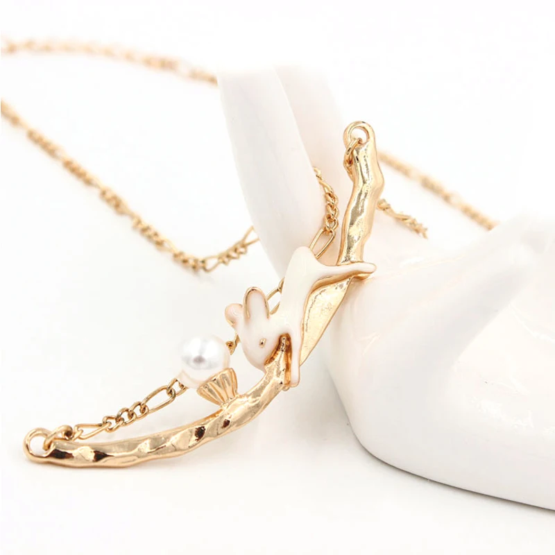 

Bunny Pearl Necklace for Women Pendant Choker Jewellery Necklaces for Teen Girls