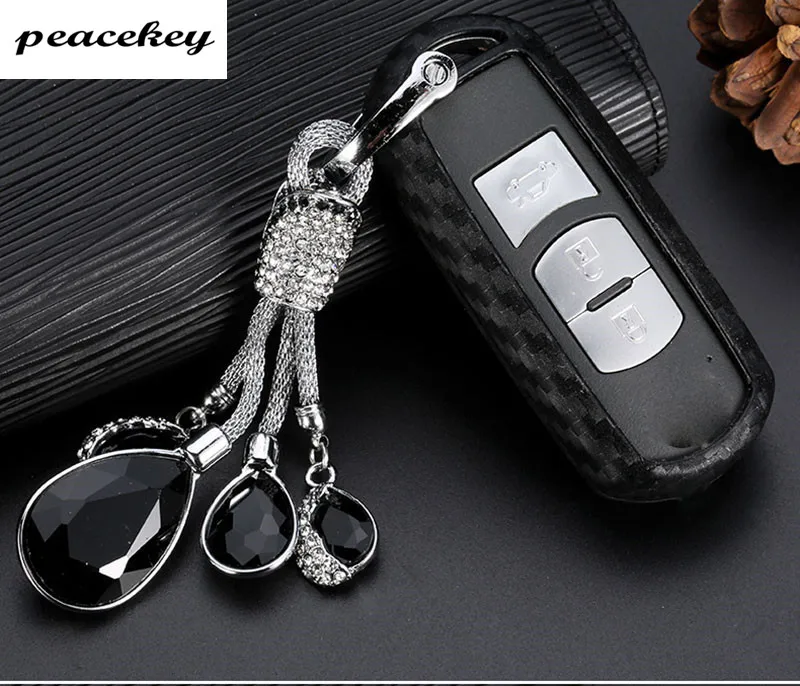 УГЛЕРОДНЫЙ силиконовый чехол для ключей от машины держатель крышки Mazda 2 3 5 6 8 CX5 CX7