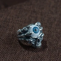 100s990 thai silver craft restoring ancient ways ring fashion resin skull eye male act the role ofing is tasted