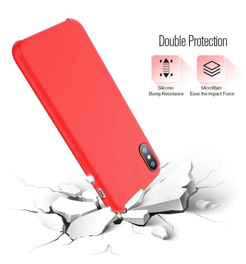 Hyxindy Original Liquid Silicone Case For iPhone 7Plus Apple 8 X Luxury Cover Fashion |