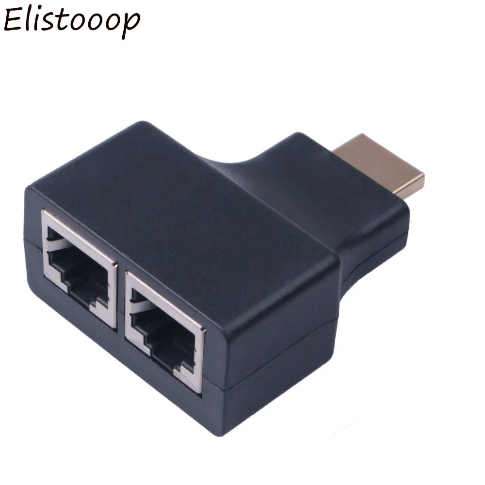 Elitooop 2 шт./компл. HDMI к двойным портам RJ45 сетевой кабель удлинитель по Cat5e/Cat6 кабели