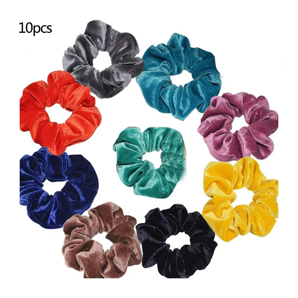10Pcs Velvet Scrunchie Girls Headwear Hair Scrunchies Elastic Bands Bobble Ponytail Holder Accessories Ring Rope |