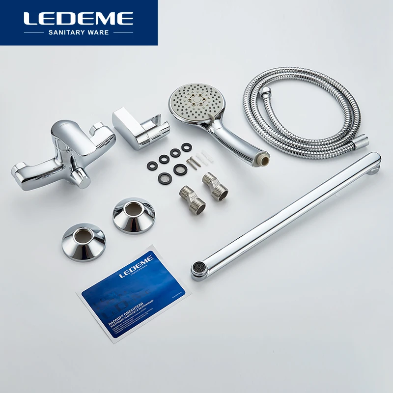 LEDEME Смеситель для ванны с длинным изливом 400 мм. латунь Цвет: хром L2251|chrome finished|chrome