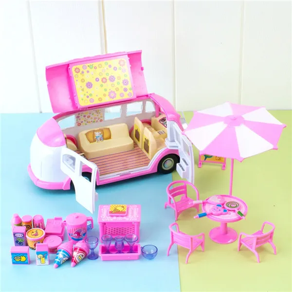 Дети моделирование Campervan мороженое грузовик Пикник автомобиль Комплект кухонных