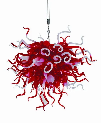 

Red and White Hand Blown Staircase Contemporary Chandelier Light