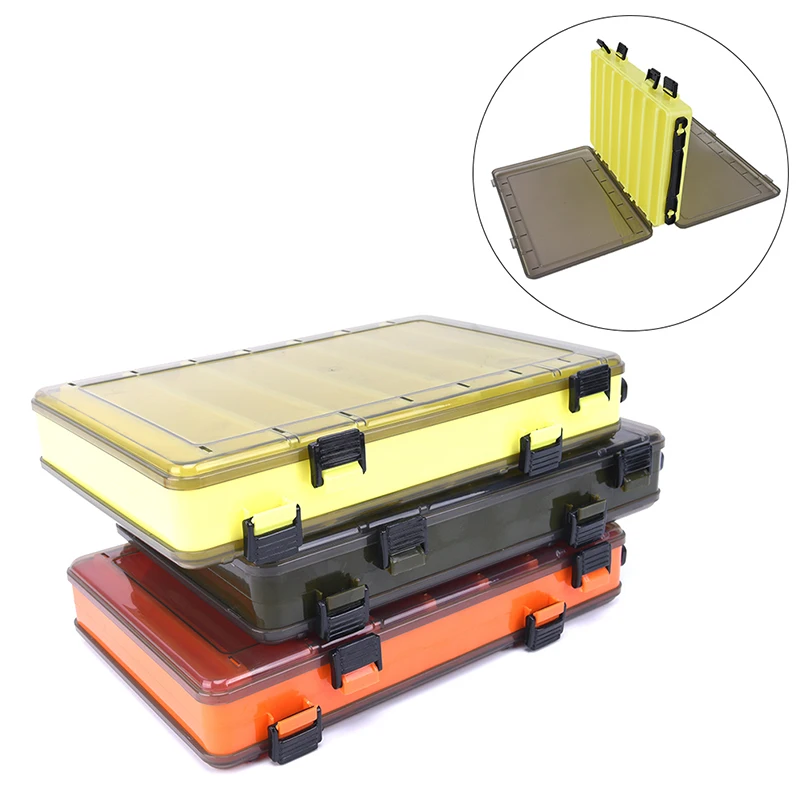 Портативный двухсторонний ящик для рыболовных снастей Многофункциональный 14