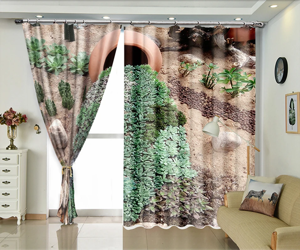 3d цифровая печать фото занавески затемненные растения шифон Пряжа