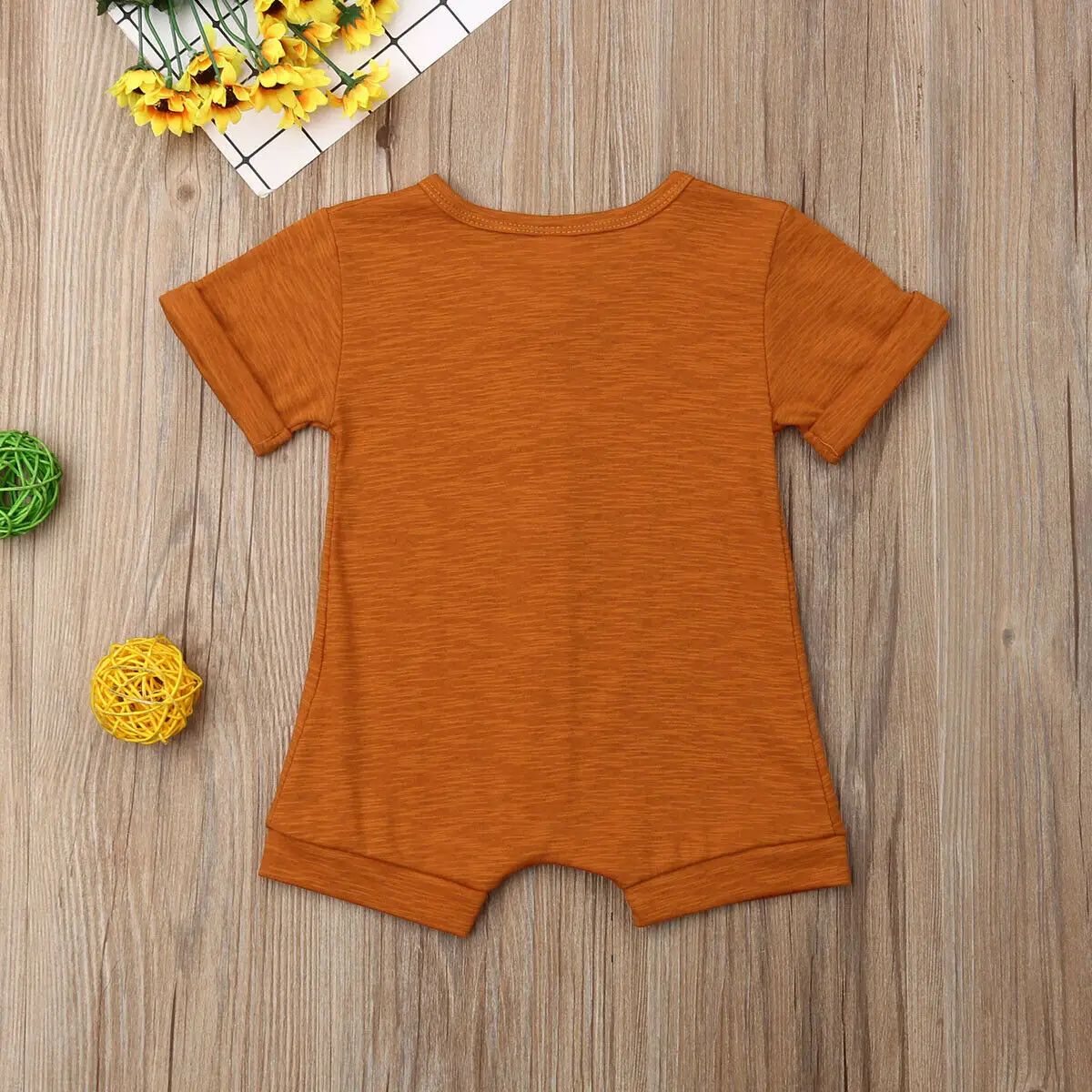

Infant Newborn Toddler Baby Boy Girl Clothes Summer Spring Solid Button Romper Casual Short Sleeve Clothes Solid Outfits 0-24M