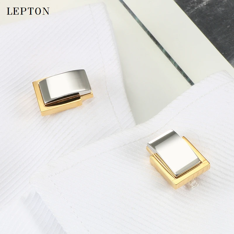 Классические квадратные запонки Lepton для мужчин высококачественные