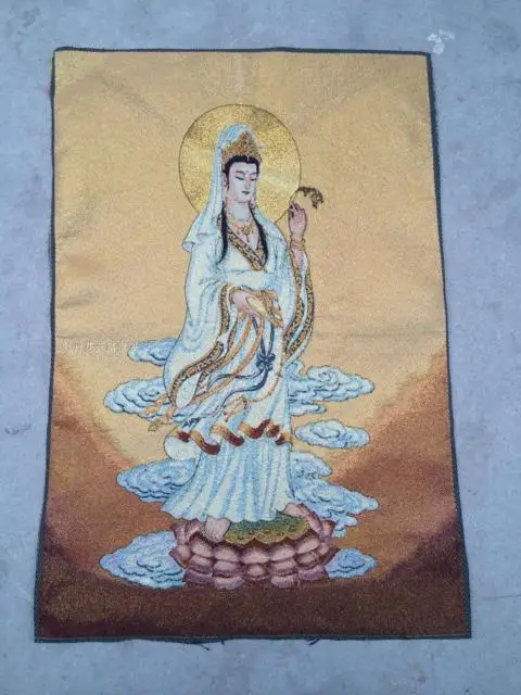

Chinese Antique collection the Thangka embroidery Goddess of mercy diagram