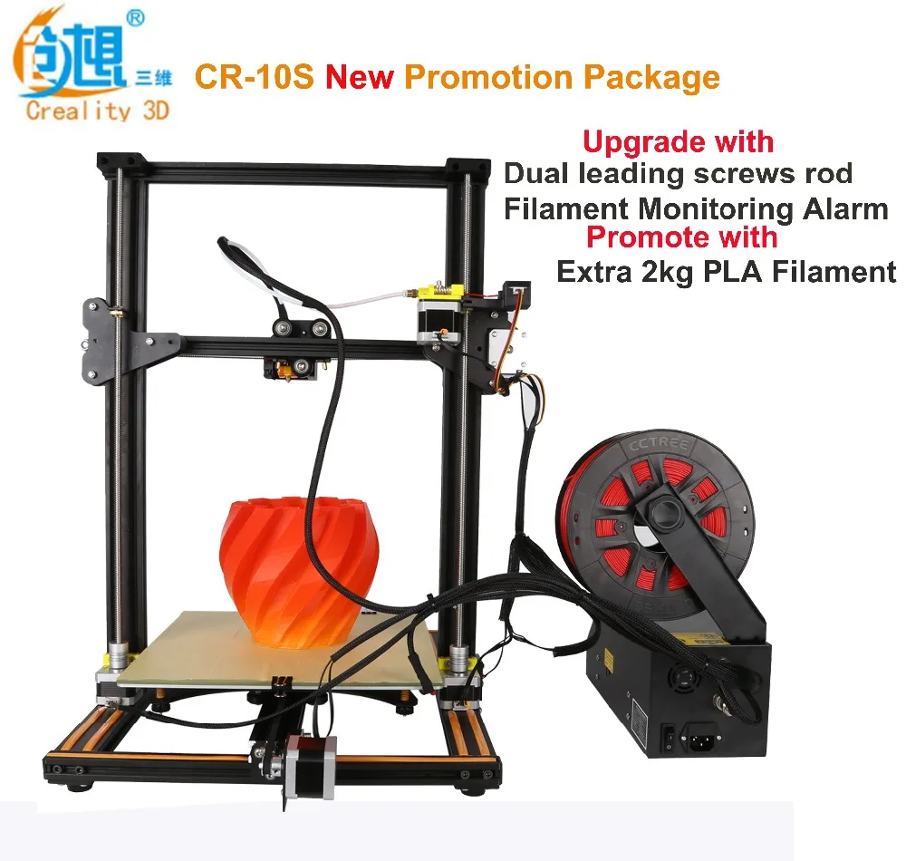 3D принтер Creality CR-10S большой размер печати настольный 300*300*400 мм с подогревом |