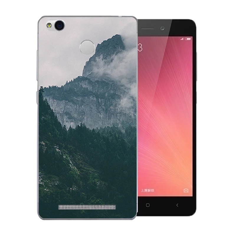 For Xiaomi Redmi 3 Pro Back Cover 3S S Bag Landscape Pattern Soft Silicon Phone Case 5.0 inch for Prime Capa |