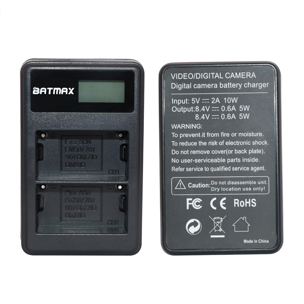 Batmax 2600 мАч 2PcsNP-F550 NP-F330 NP F550 F330 батарея для камеры + зарядное устройство с двумя