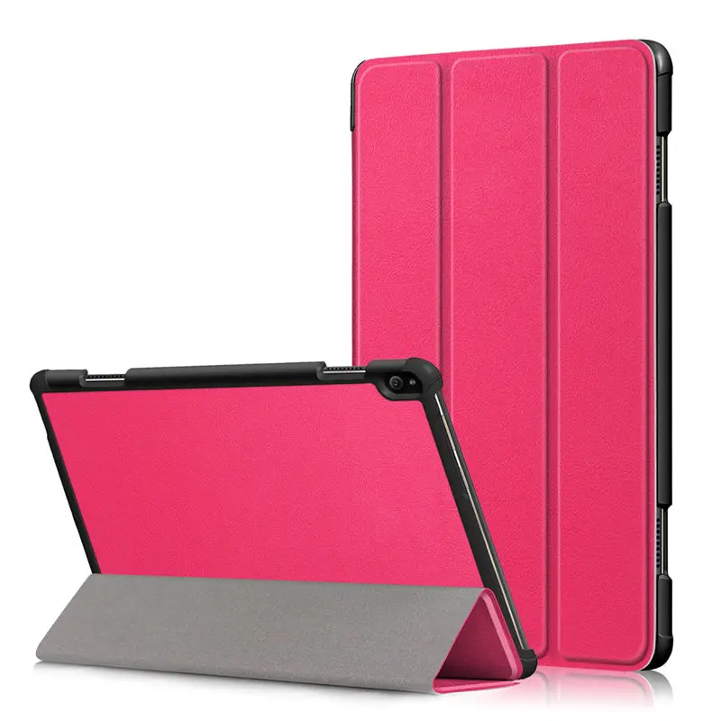 Чехол для lenovo Tab P10 TB-X705L TB-X705F 10," Smart Cover Funda Tablet тонкий магнитный складной чехол-подставка+ пленка+ ручка - Цвет: Rose