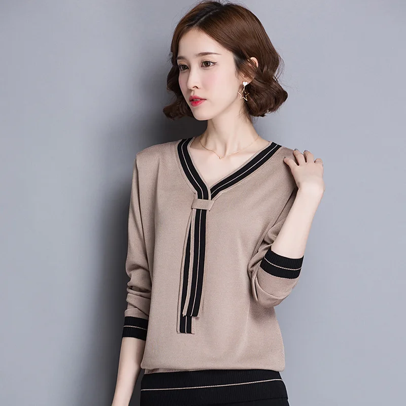 Max LuLu Winter Fashion Korean Style Vintage Wool Knitwear Womens Cotton Knitted Sweaters Striped Warm Female V Neck Pullovers | Женская