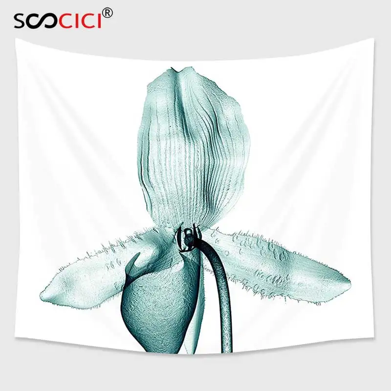 

Cutom Tapestry Wall Hanging,Xray Flower Decor Picture of an Elegant Flower with X rays Deeper Look to the Nature Modern Art