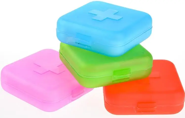 

10pcs New 4 Slot Health Medicine Pill Case Cover Portable Organizer Box Container Storage