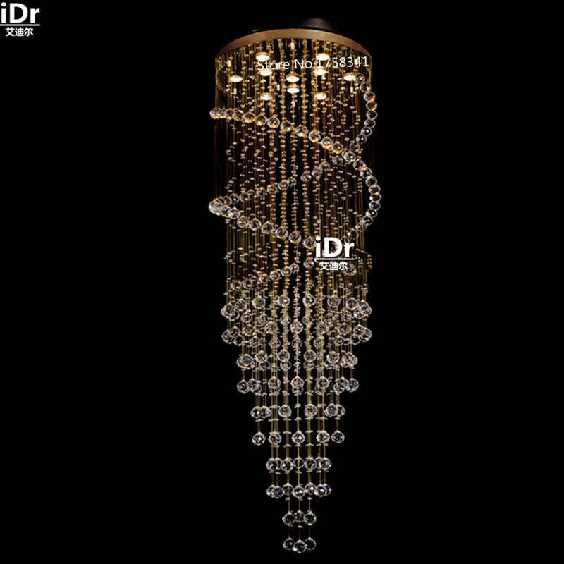 Современная светодиодная хрустальная лампа круговая спиральная лестница