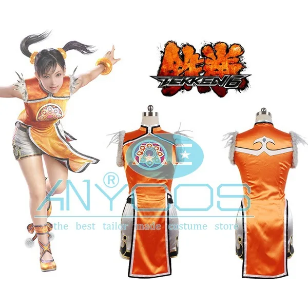 Tekken 6 карнавальный костюм Лин платье бренда Xiaoyu + шорты для маленькой девочки