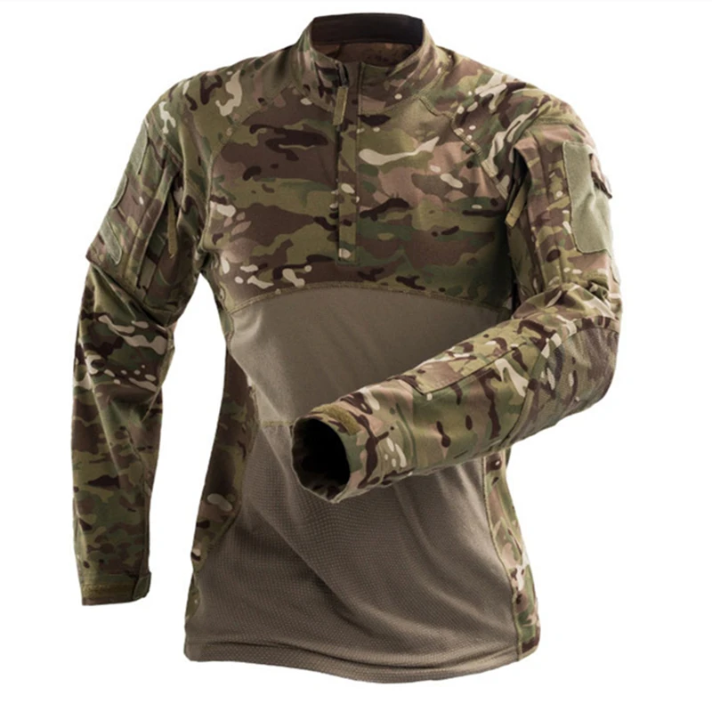 

Military Mens Camouflage Tactical T Shirt Long Sleeve Brand Cotton Breathable Combat Frog Tshirt Men Training Shirts uniform