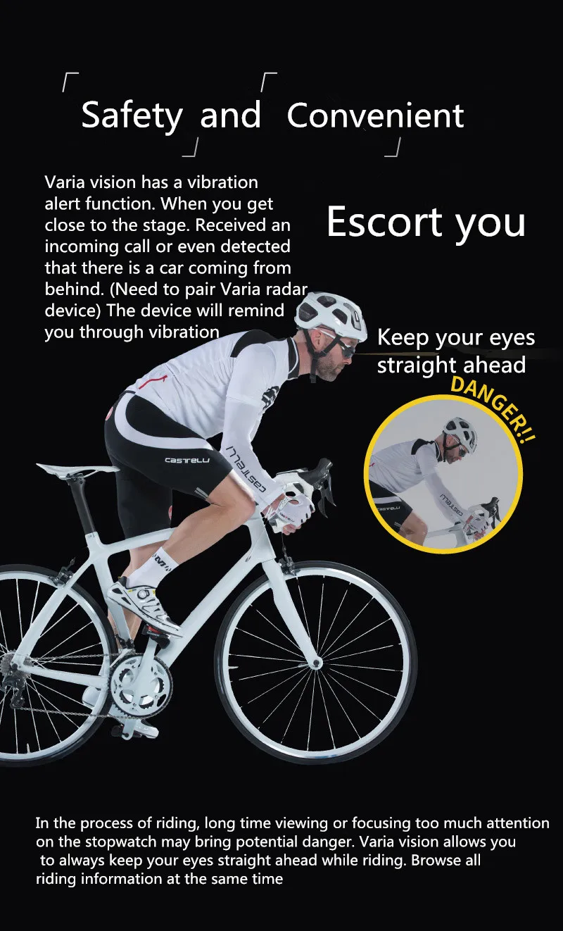 Garmin Varia Vision In-Sight Display Smart Cycling Wearable Glasses Bike Ride Heads Up Display Bicycle Sensor GPS