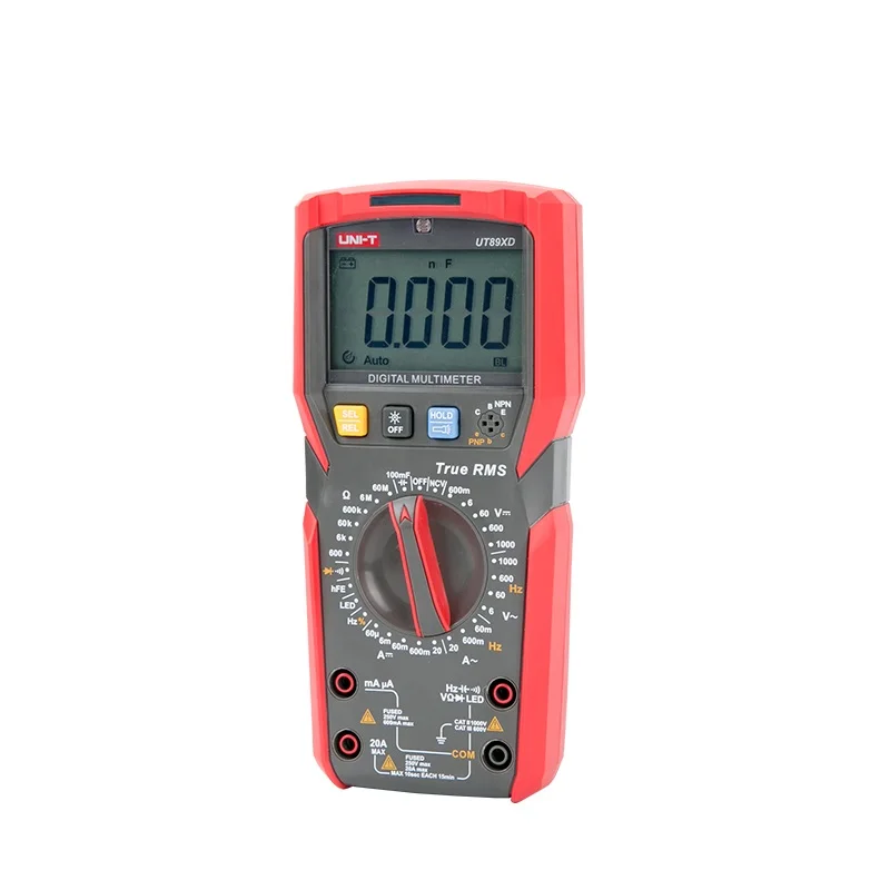 UNI-T UT89XD Профессиональный цифровой мультиметр True RMS 1000V 20A AC DC вольтметр измеритель сопротивления емкости светодиодный